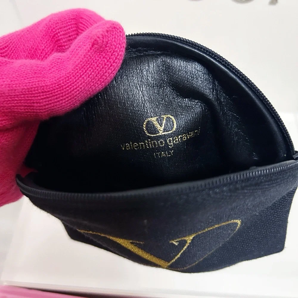 Authentic Valentino Garavani Rare Vintage Mini V Logo Cosmetic Bag / Pouch